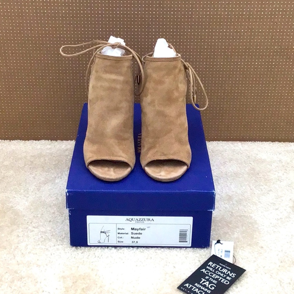 Aquazzura Mayfair suede in nude size 37.5